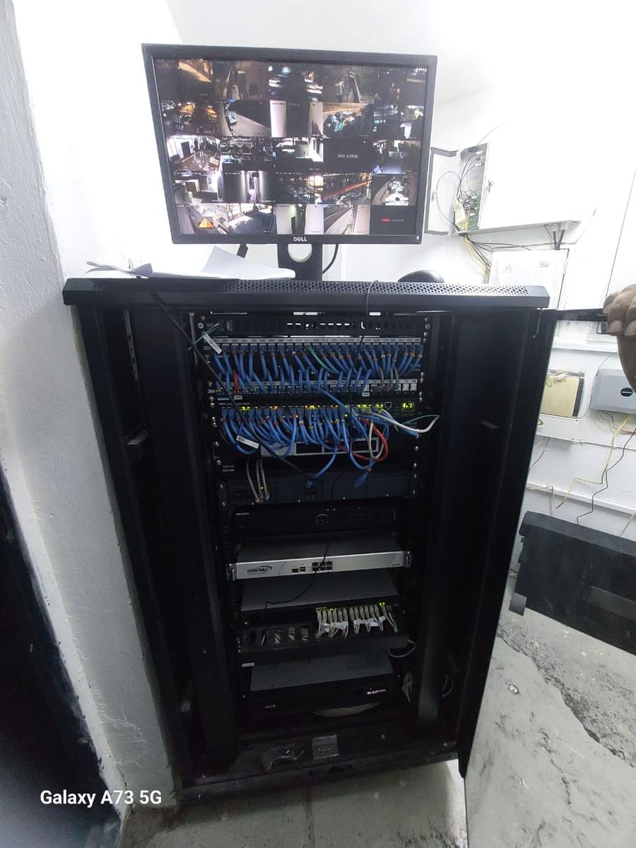 CCTV monitoring network rack SonicWall UAE