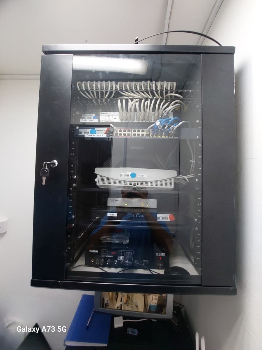 Fortinet firewall NVR network rack installation UAE